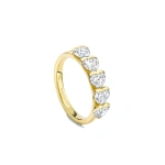 Boodles Classic Five Stone Heart Diamond Yellow Gold Eternity Ring | Fine Rings | Coveti