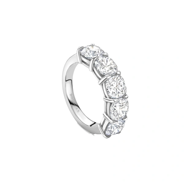 Boodles Classic Five Stone Large Half Platinum Diamond Eternity Ring | Fine Rings | Coveti