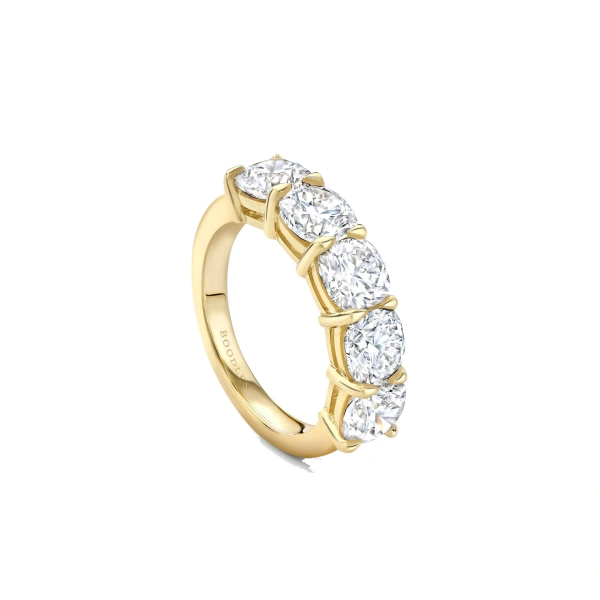 Boodles Classic Five Stone Large Half Yellow Gold Diamond Eternity Ring | Fine Rings | Coveti