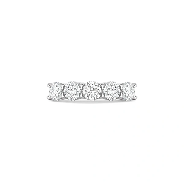 Boodles Classic Five Stone Round Brilliant Diamond Platinum Ring | Fine Rings | Coveti