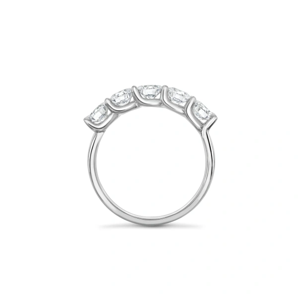 Boodles Classic Five Stone Round Brilliant Diamond Platinum Ring | Fine Rings | Coveti