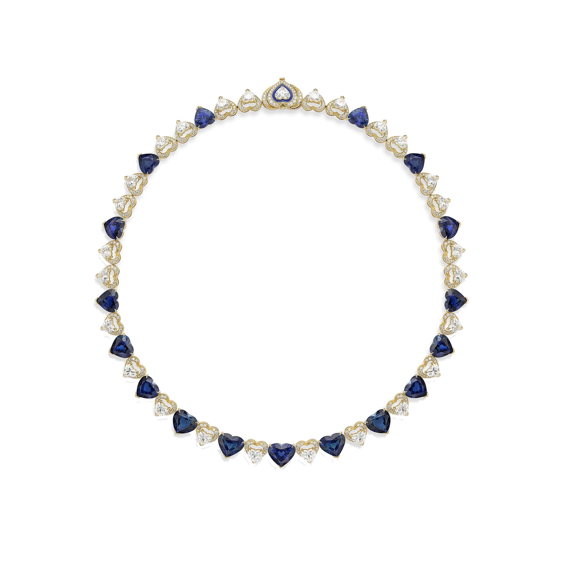 Boodles Classic Heart Sapphire Diamond Yellow Gold Collar Boodles Classic Heart Sapphire Diamond Yellow Gold Collar | Fine Necklaces | Coveti