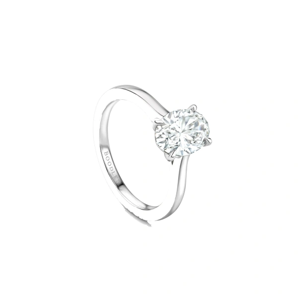 Boodles Classic Oval Platinum Diamond Engagement Ring | Fine Rings | Coveti
