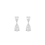 Boodles Classic Pear Diamond Drop Platinum Earrings | Fine Earrings | Coveti