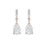 Boodles Classic Pear Diamond and Pink Diamond Drop Earrings | Fine Earrings | Coveti