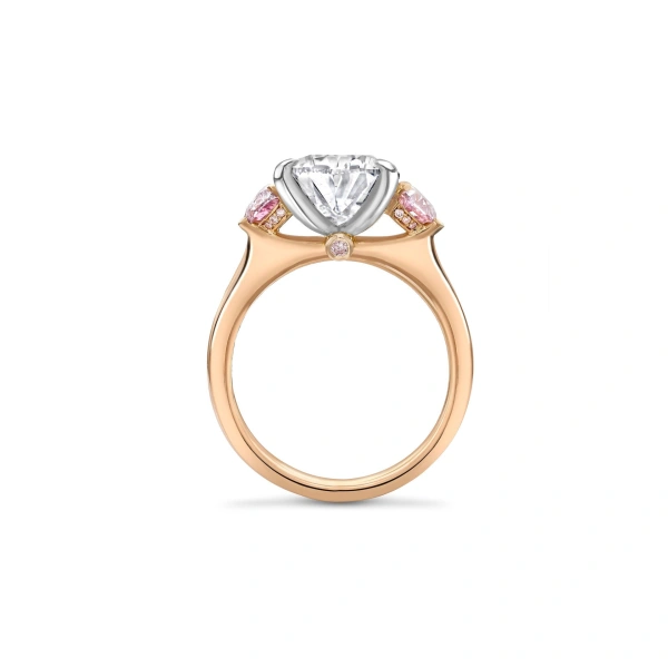 Boodles Classic Pear Diamond and Pink Diamond Rose Gold Ring | Fine Rings | Coveti