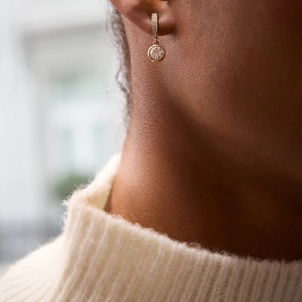 Boodles Classic Rose Gold Diamond Drop Earrings | Fine Earrings | Coveti