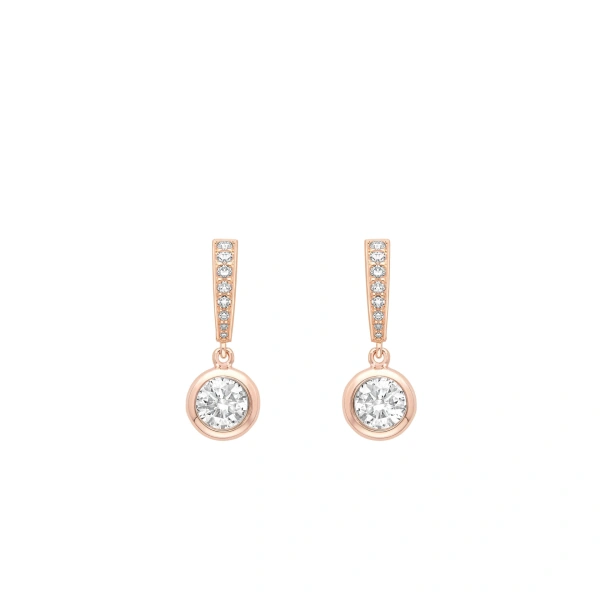 Boodles Classic Rose Gold Diamond Drop Earrings | Fine Earrings | Coveti