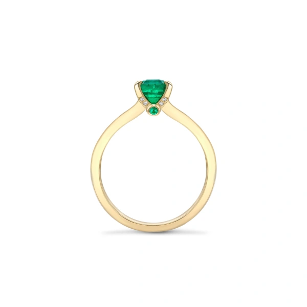 Boodles Classic Split Shoulder Emerald Yellow Gold Ring | Fine Rings | Coveti