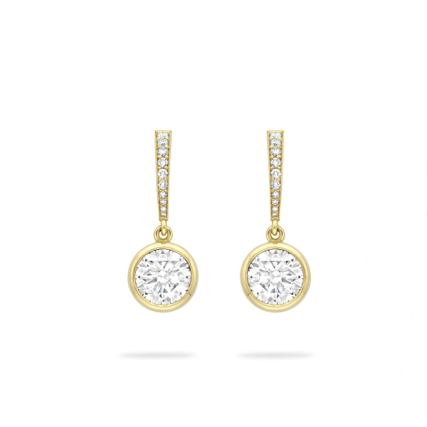 Boodles Classic Yellow Gold Diamond Drop Earrings | Fine Earrings | Coveti