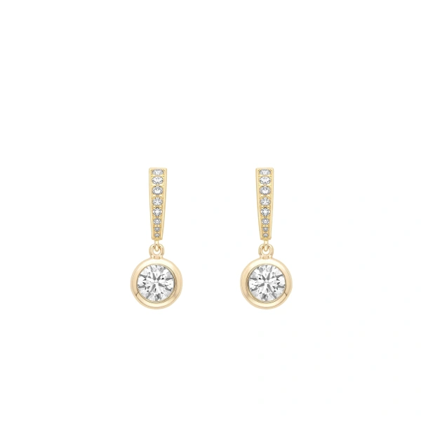 Boodles Classic Yellow Gold Diamond Drop Earrings | Fine Earrings | Coveti
