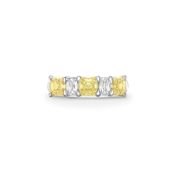 Boodles Classic Yellow and White Diamond Platinum Eternity Ring | Fine Rings | Coveti