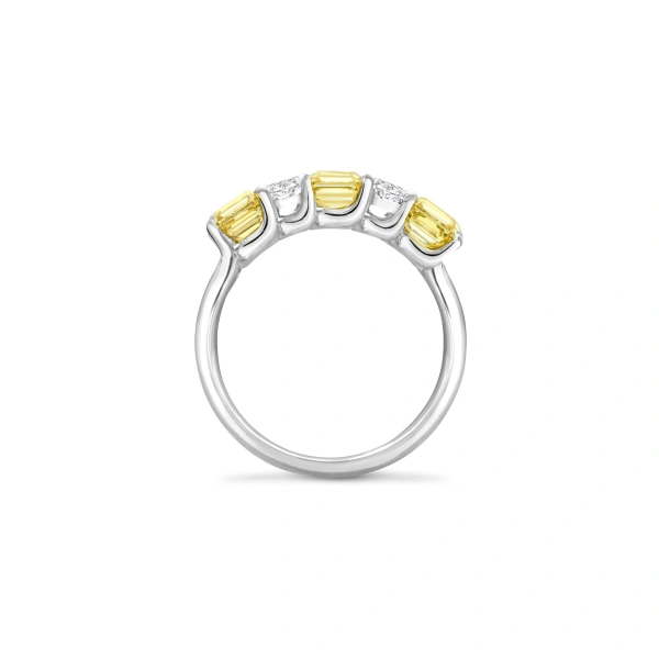 Boodles Classic Yellow and White Diamond Platinum Eternity Ring | Fine Rings | Coveti