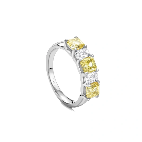 Boodles Classic Yellow and White Diamond Platinum Eternity Ring | Fine Rings | Coveti