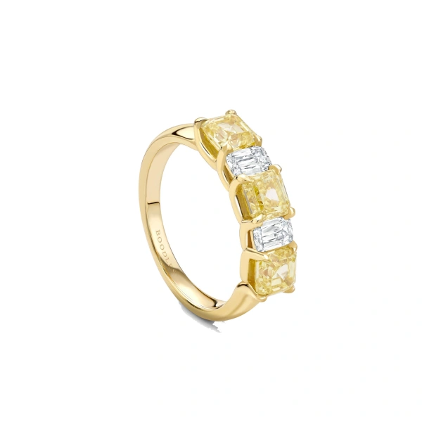 Boodles Classic Yellow and White Diamond Yellow Gold Eternity Ring | Fine Rings | Coveti