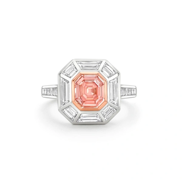 Boodles Decco Pink Diamond Platinum and Rose Gold Ring | Fine Rings | Coveti