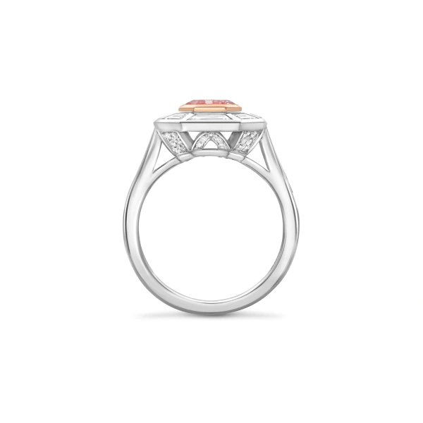 Boodles Decco Pink Diamond Platinum and Rose Gold Ring | Fine Rings | Coveti