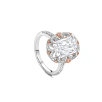 Boodles Fifth Avenue Ashoka Diamond Platinum and Rose Gold Ring | Fine Rings | Coveti