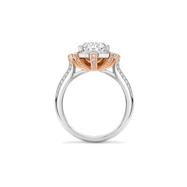 Boodles Fifth Avenue Ashoka Diamond Platinum and Rose Gold Ring | Fine Rings | Coveti
