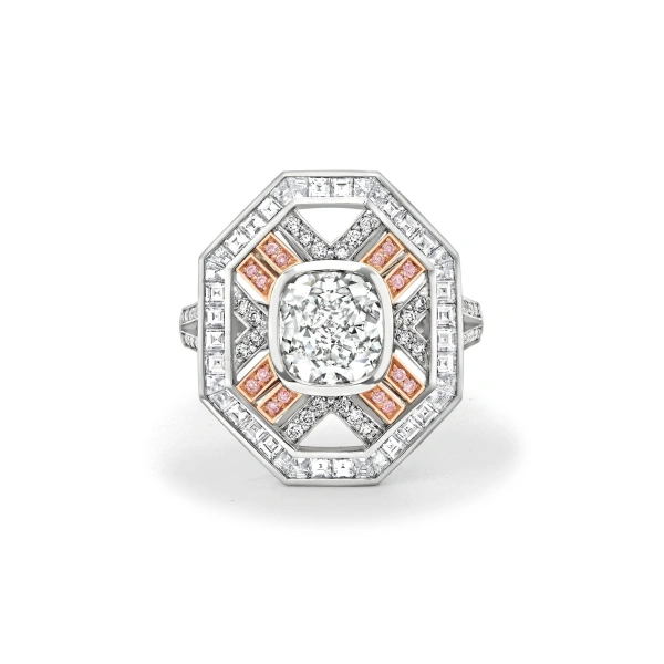 Boodles Fifth Avenue Cushion Blue Diamond Platinum Ring | Fine Rings | Coveti