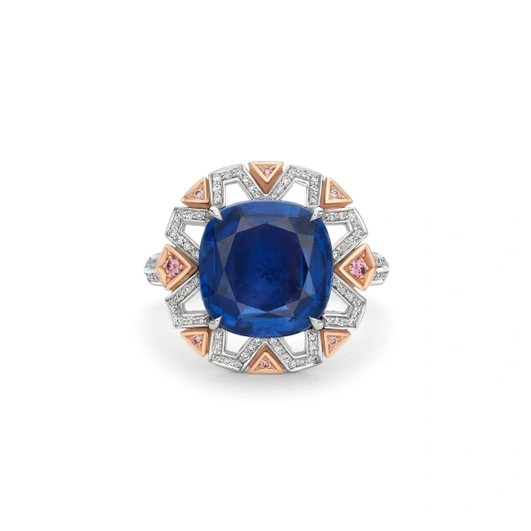 Boodles Fifth Avenue Cushion Sapphire Platinum Ring | Fine Rings | Coveti