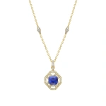 Boodles Fifth Avenue Cushion Sapphire Yellow Gold Pendant | Fine Necklaces | Coveti