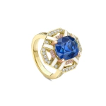 Boodles Fifth Avenue Cushion Sapphire Yellow Gold Ring | Fine Rings | Coveti