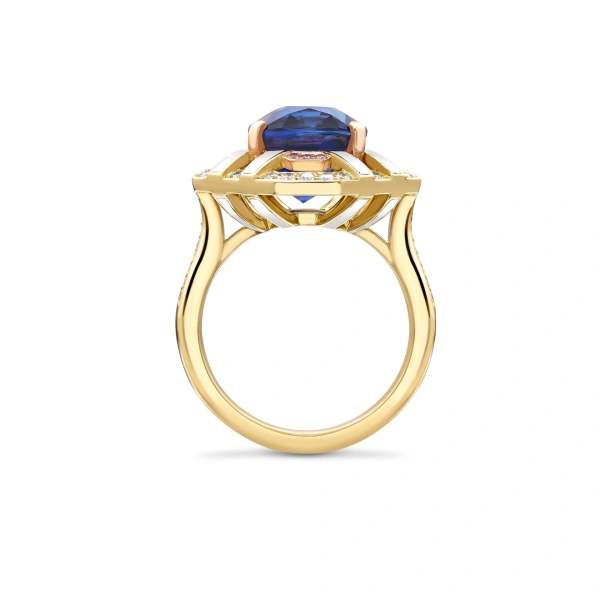 Boodles Fifth Avenue Cushion Sapphire Yellow Gold Ring | Fine Rings | Coveti