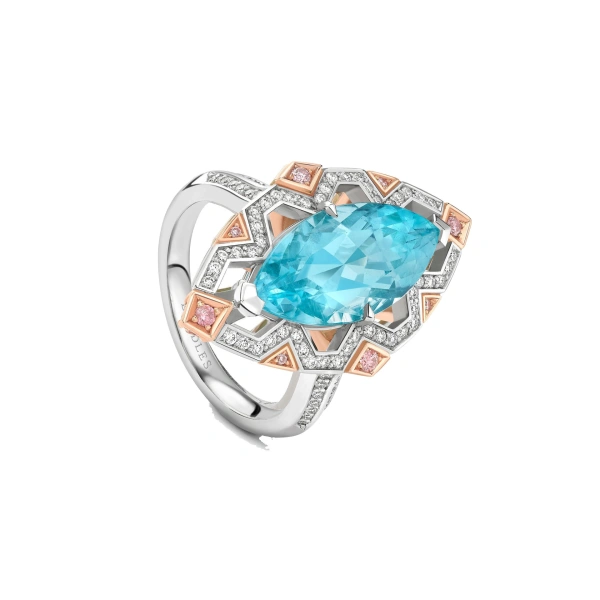 Boodles Fifth Avenue Marquise Paraiba and Pink Diamond Ring | Fine Rings | Coveti
