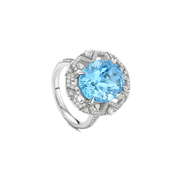 Boodles Fifth Avenue Oval Aquamarine Platinum Ring | Fine Rings | Coveti