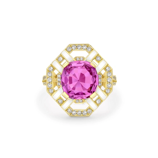 Boodles Fifth Avenue Pink Sapphire Yellow Gold Ring | Fine Rings | Coveti
