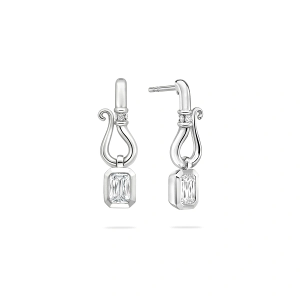 Boodles Florentine Ashoka Platinum Diamond Earrings | Fine Earrings | Coveti