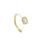 Boodles Florentine Ashoka White Enamel Yellow Gold Ring | Fine Rings | Coveti