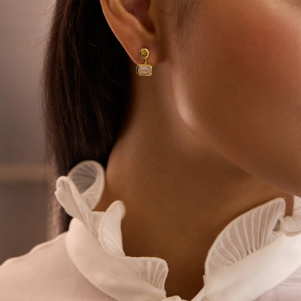 Boodles Florentine Ashoka and Yellow Diamond Yellow Gold Earrings | Fine Earrings | Coveti