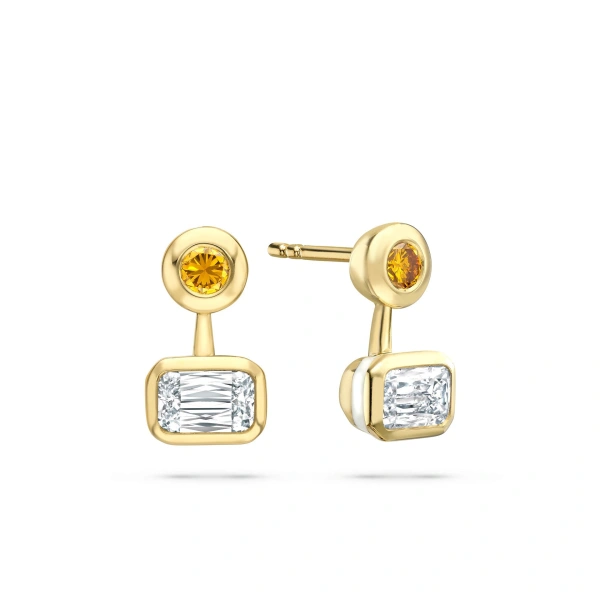 Boodles Florentine Ashoka and Yellow Diamond Yellow Gold Earrings | Fine Earrings | Coveti