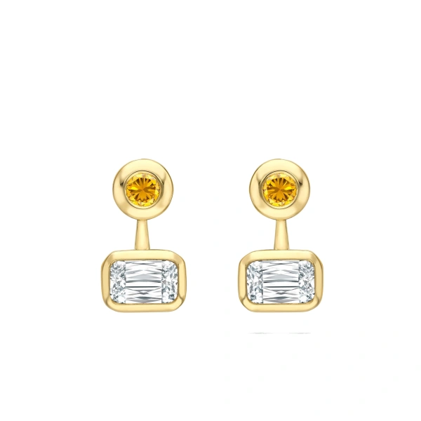 Boodles Florentine Ashoka and Yellow Diamond Yellow Gold Earrings | Fine Earrings | Coveti