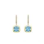 Boodles Florentine Dolce Vita Cushion Aquamarine Earrings | Fine Earrings | Coveti