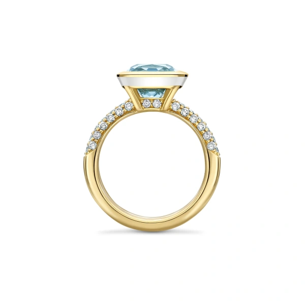 Boodles Florentine Dolce Vita Cushion Aquamarine Ring | Fine Rings | Coveti