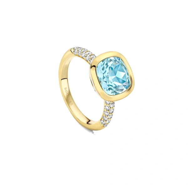 Boodles Florentine Dolce Vita Cushion Aquamarine Ring | Fine Rings | Coveti