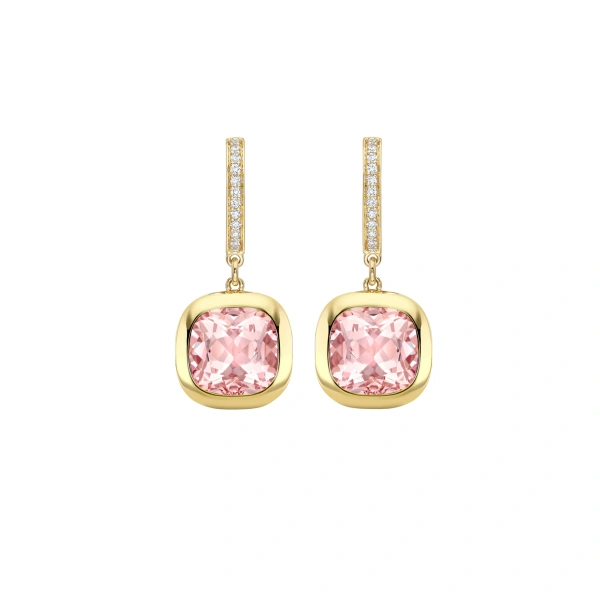Boodles Florentine Dolce Vita Cushion Morganite Earrings | Fine Earrings | Coveti