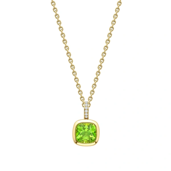 Boodles Florentine Dolce Vita Cushion Peridot Pendant | Fine Necklaces | Coveti