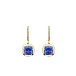 Boodles Florentine Dolce Vita Cushion Tanzanite Earrings | Fine Earrings | Coveti