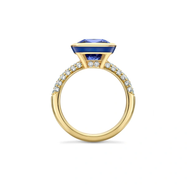 Boodles Florentine Dolce Vita Cushion Tanzanite Ring | Fine Rings | Coveti