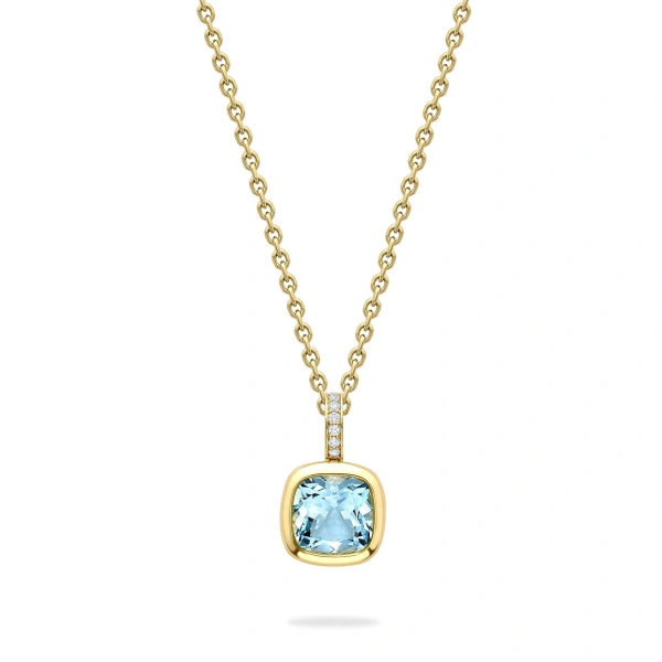 Boodles Florentine Dolce Vita Cushion Yellow Gold Pendant | Fine Necklaces | Coveti