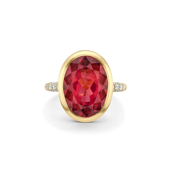 Boodles Florentine Dolce Vita Oval Pink Tourmaline Ring | Fine Rings | Coveti