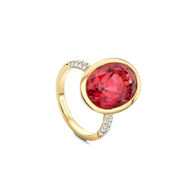 Florentine Dolce Vita Oval Pink Tourmaline Ring