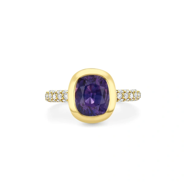 Boodles Florentine Dolce Vita Purple Sapphire Yellow Gold Ring | Fine Rings | Coveti