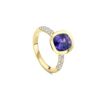 Boodles Florentine Dolce Vita Purple Sapphire Yellow Gold Ring | Fine Rings | Coveti