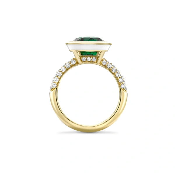 Boodles Florentine Dolce Vita Tsavorite Yellow Gold Ring | Fine Rings | Coveti
