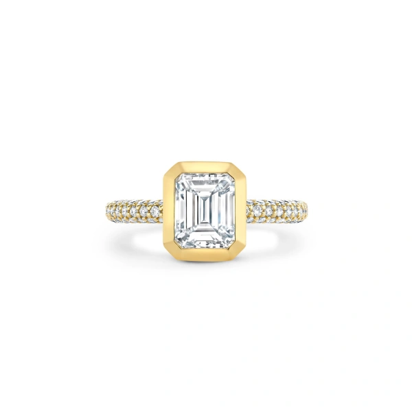 Boodles Florentine Emerald Cut Diamond Yellow Gold Ring | Fine Rings | Coveti